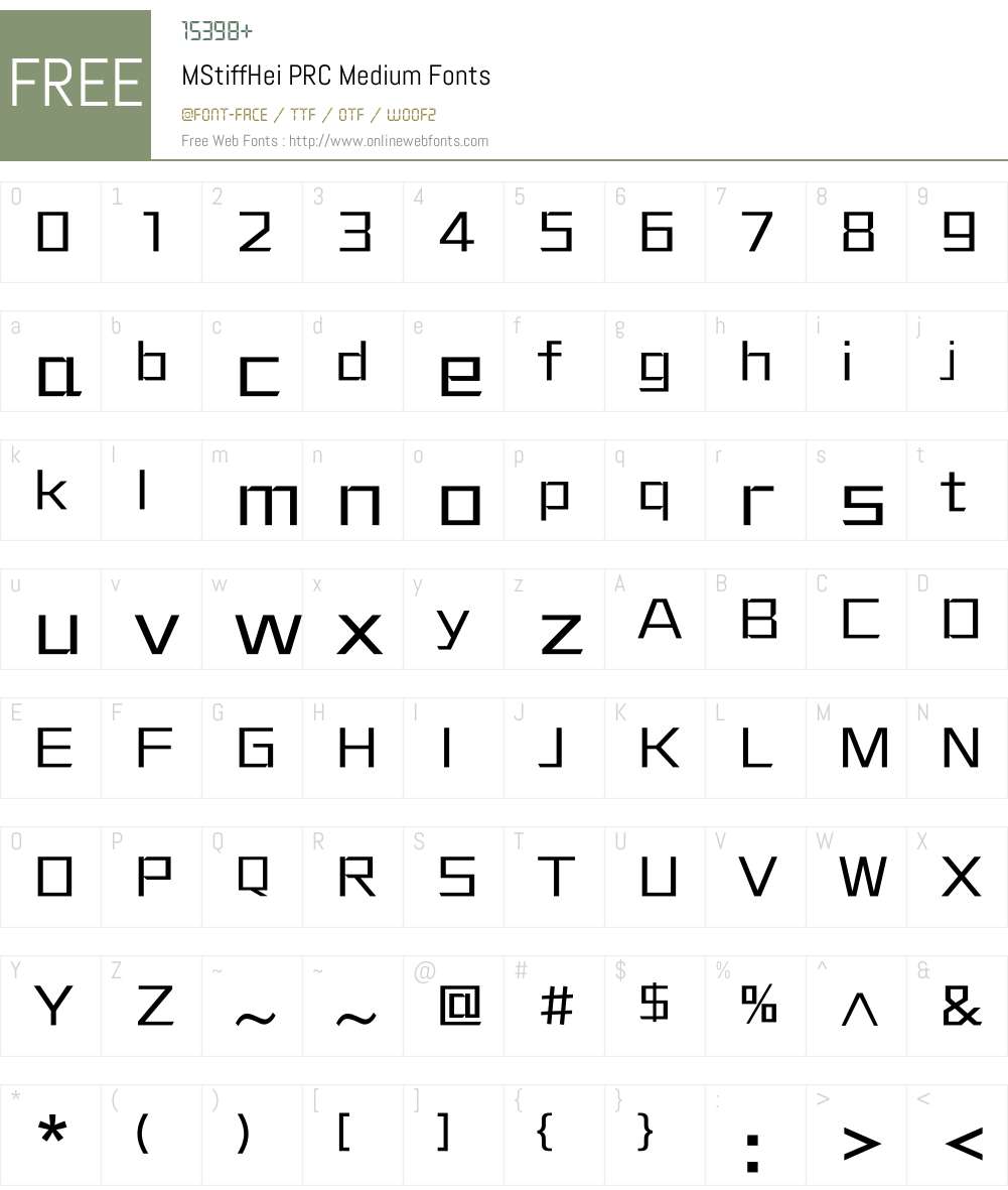MStiffHei PRC Font Screenshots
