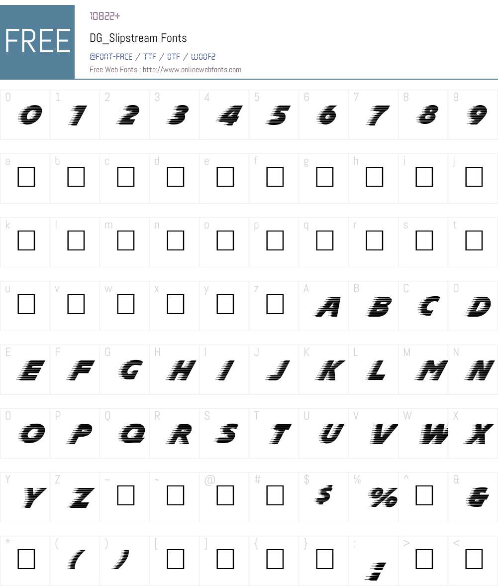 DG_Slipstream Font Screenshots