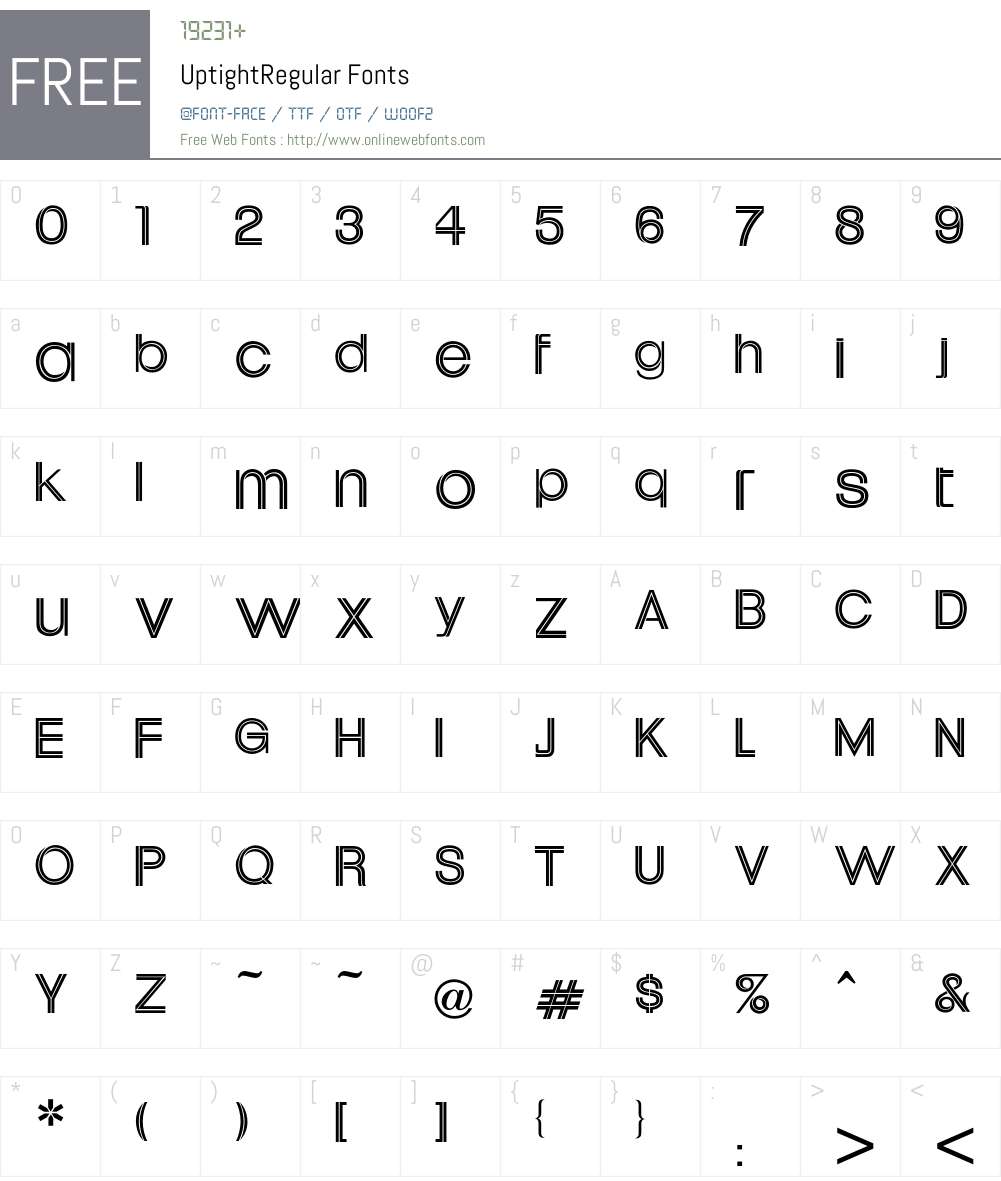 Uptight Font Screenshots