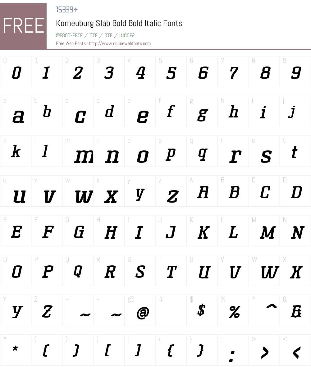 Korneuburg Slab Bold Font Screenshots