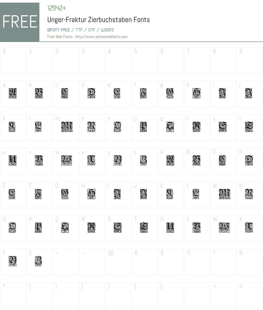 Unger-Fraktur Zierbuchstaben Font Screenshots
