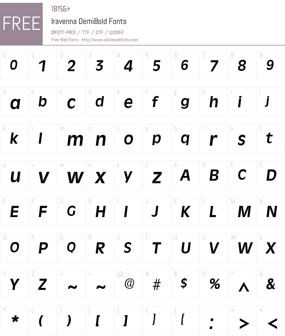 Iravenna Font Screenshots