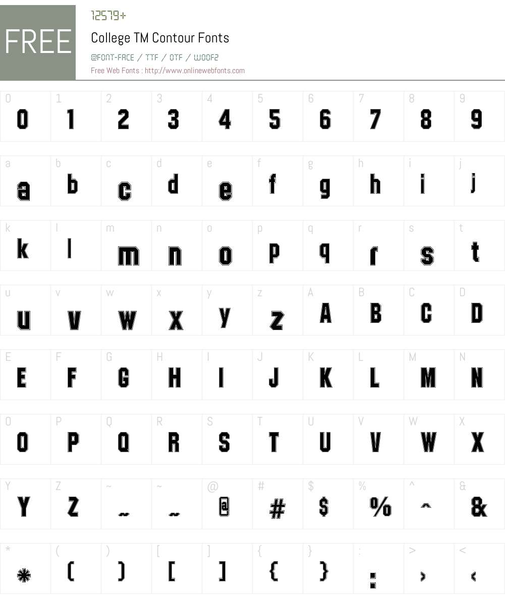 College TM Font Screenshots