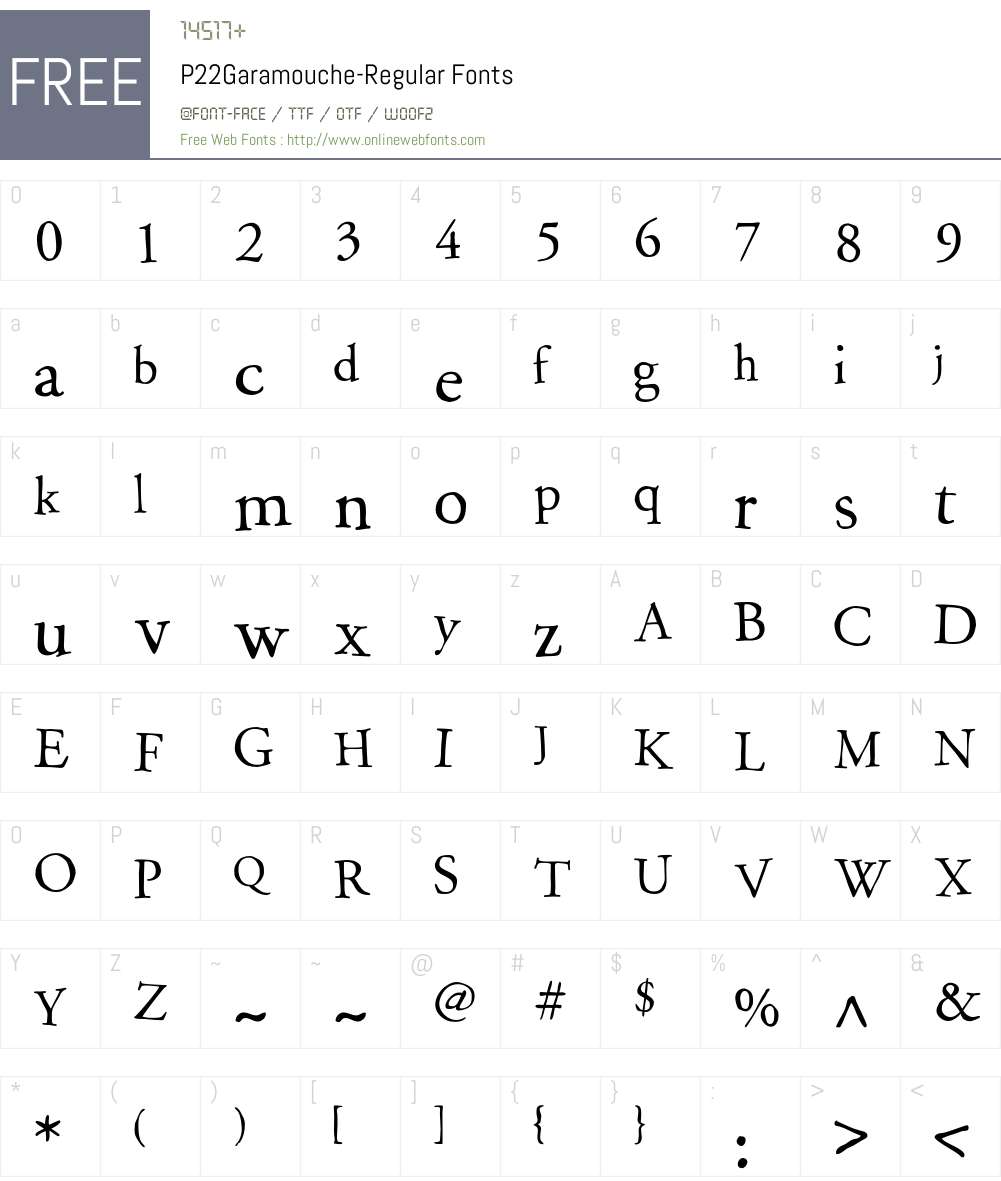 P22Garamouche Font Screenshots