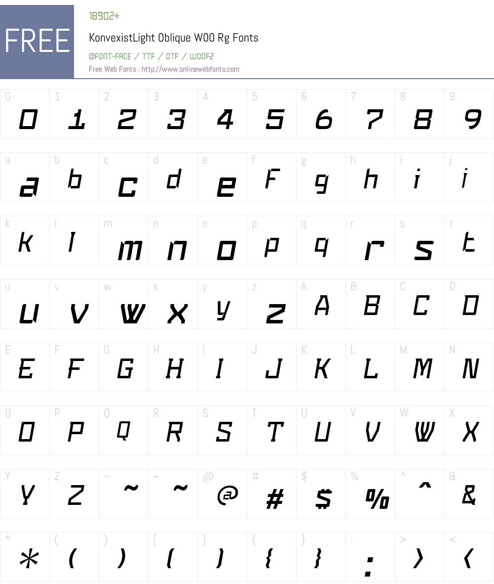 Konvexist Font Screenshots