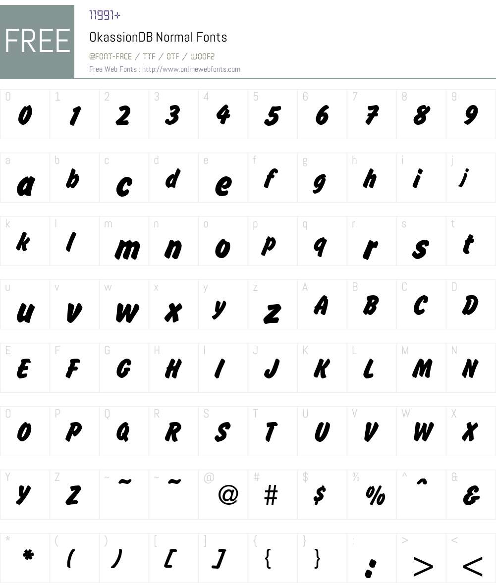 OkassionDB Font Screenshots