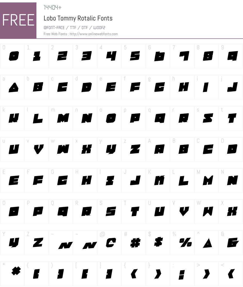Lobo Tommy Rotalic Font Screenshots