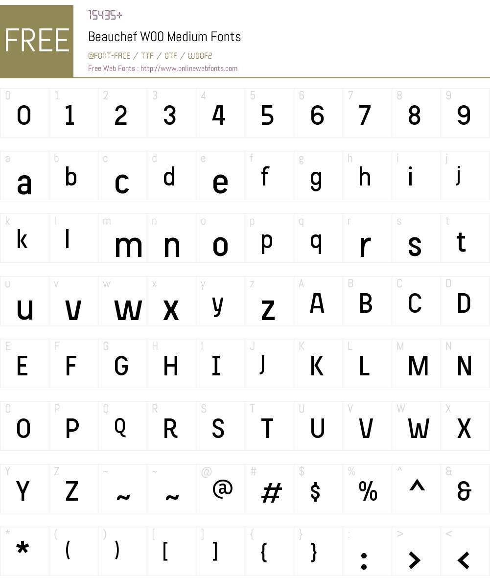 BeauchefW00-Medium Font Screenshots