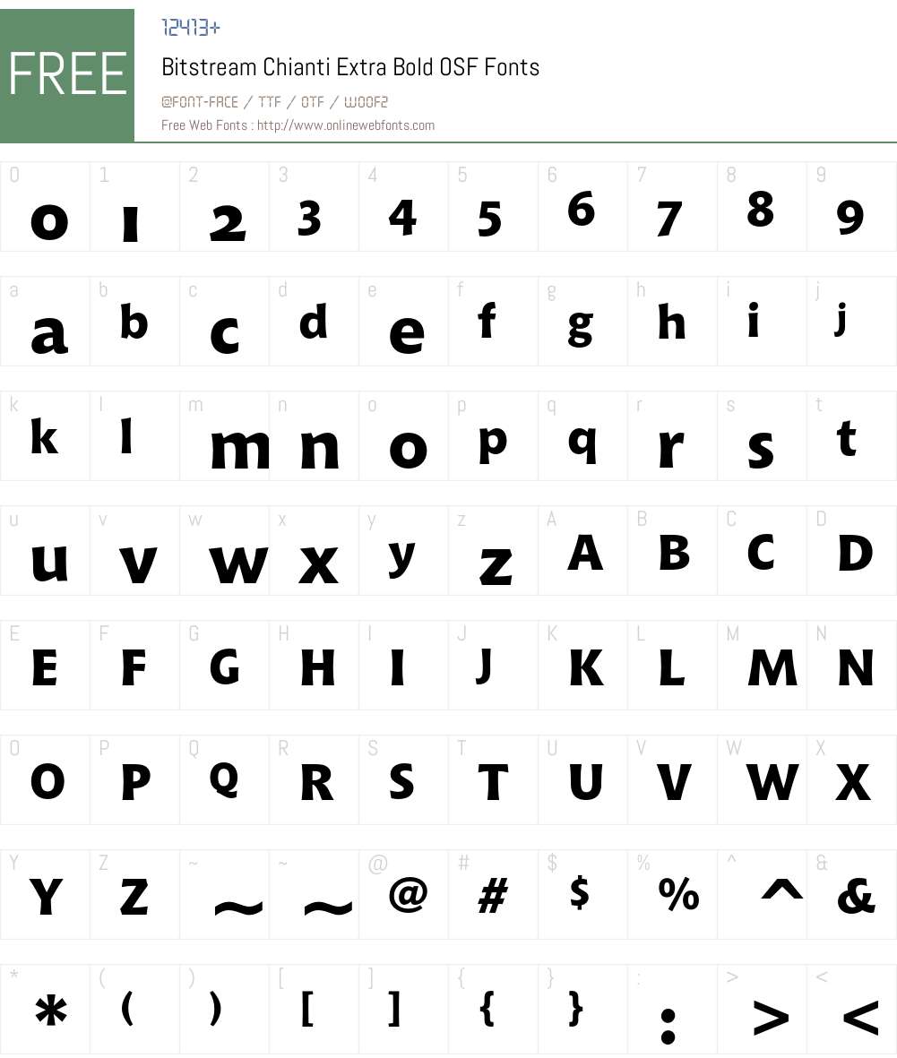Bitstream Chianti Font Screenshots