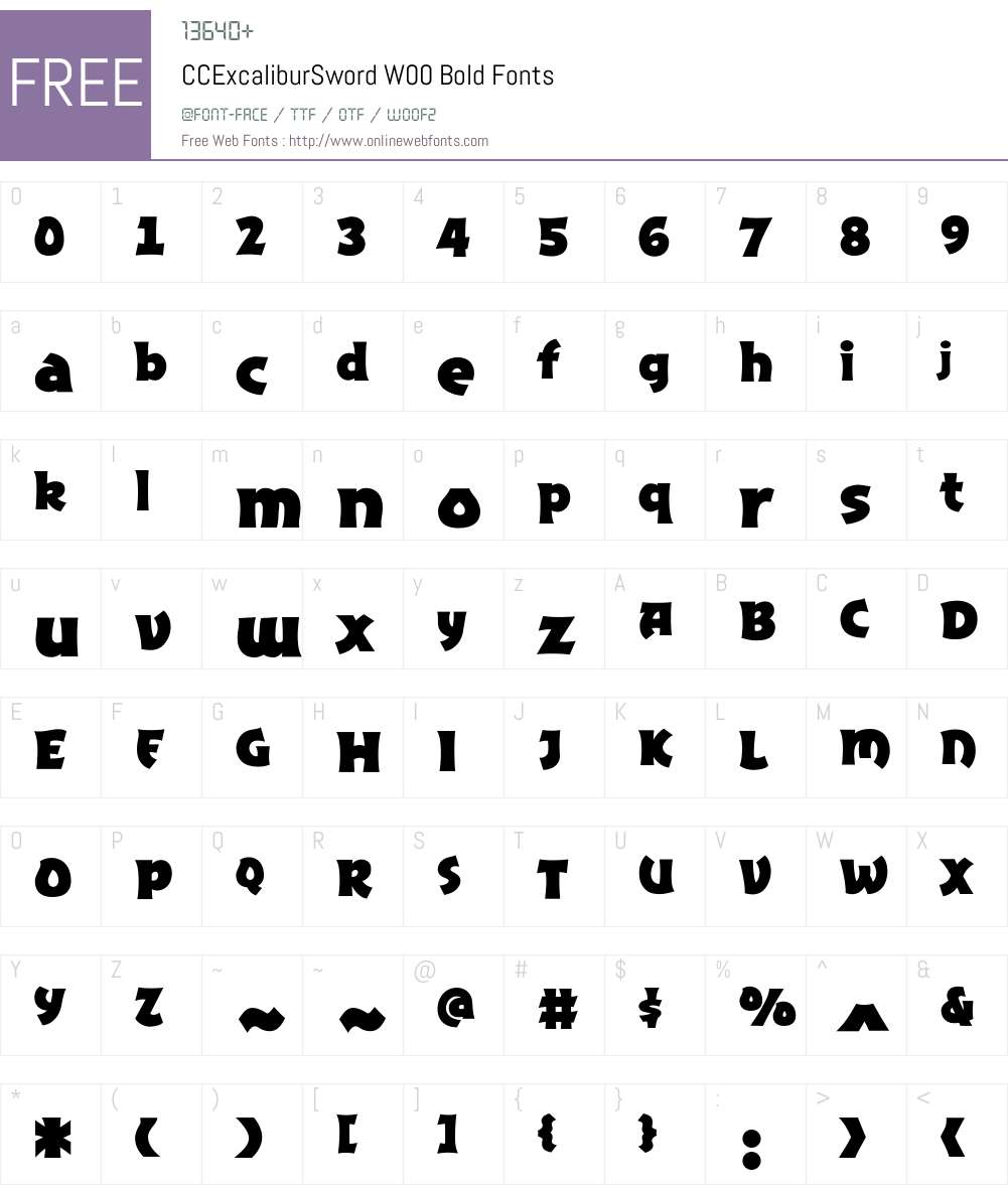 CCExcaliburSwordW00-Bold Font Screenshots