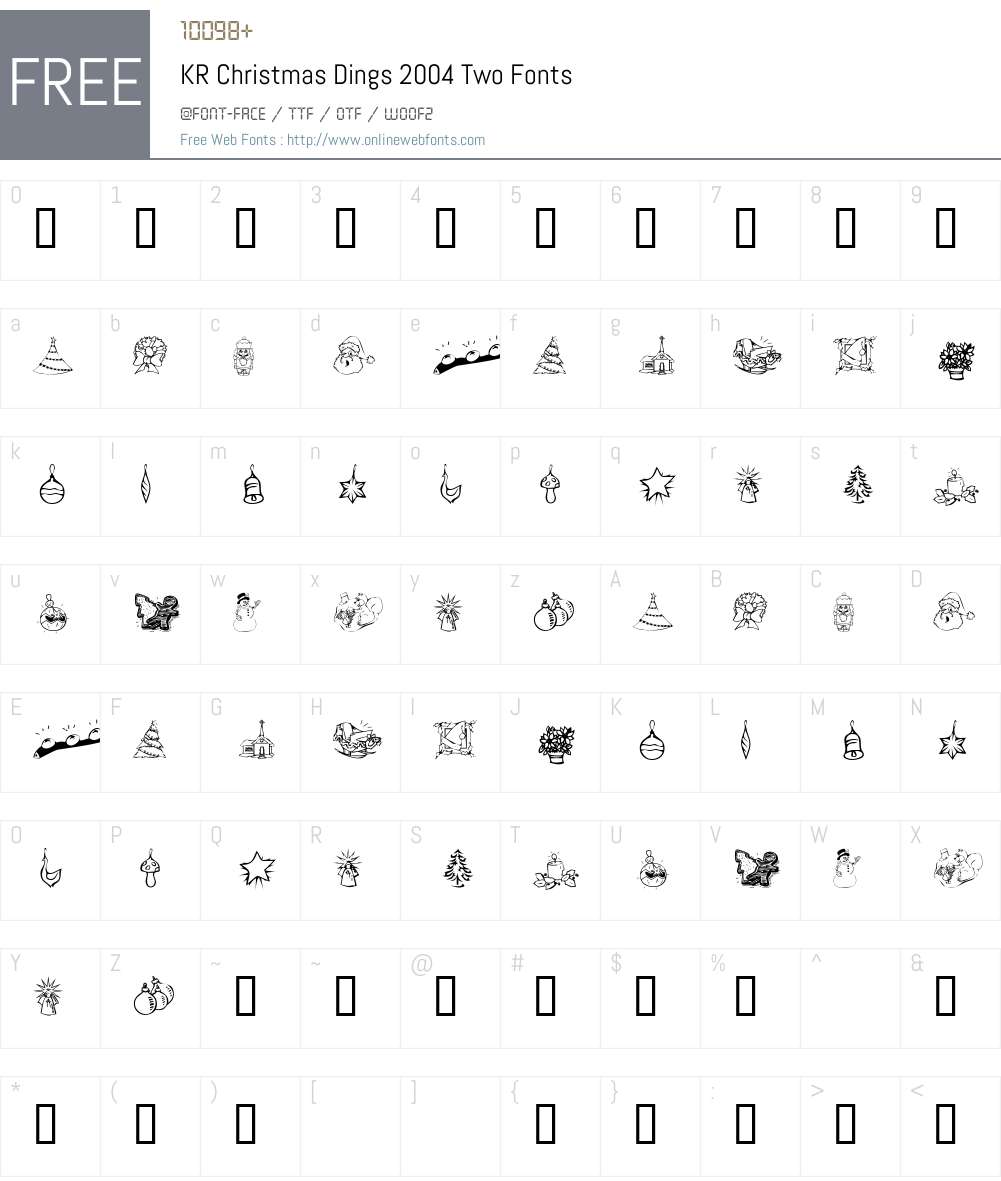 KR Christmas Dings 2004 Two Font Screenshots