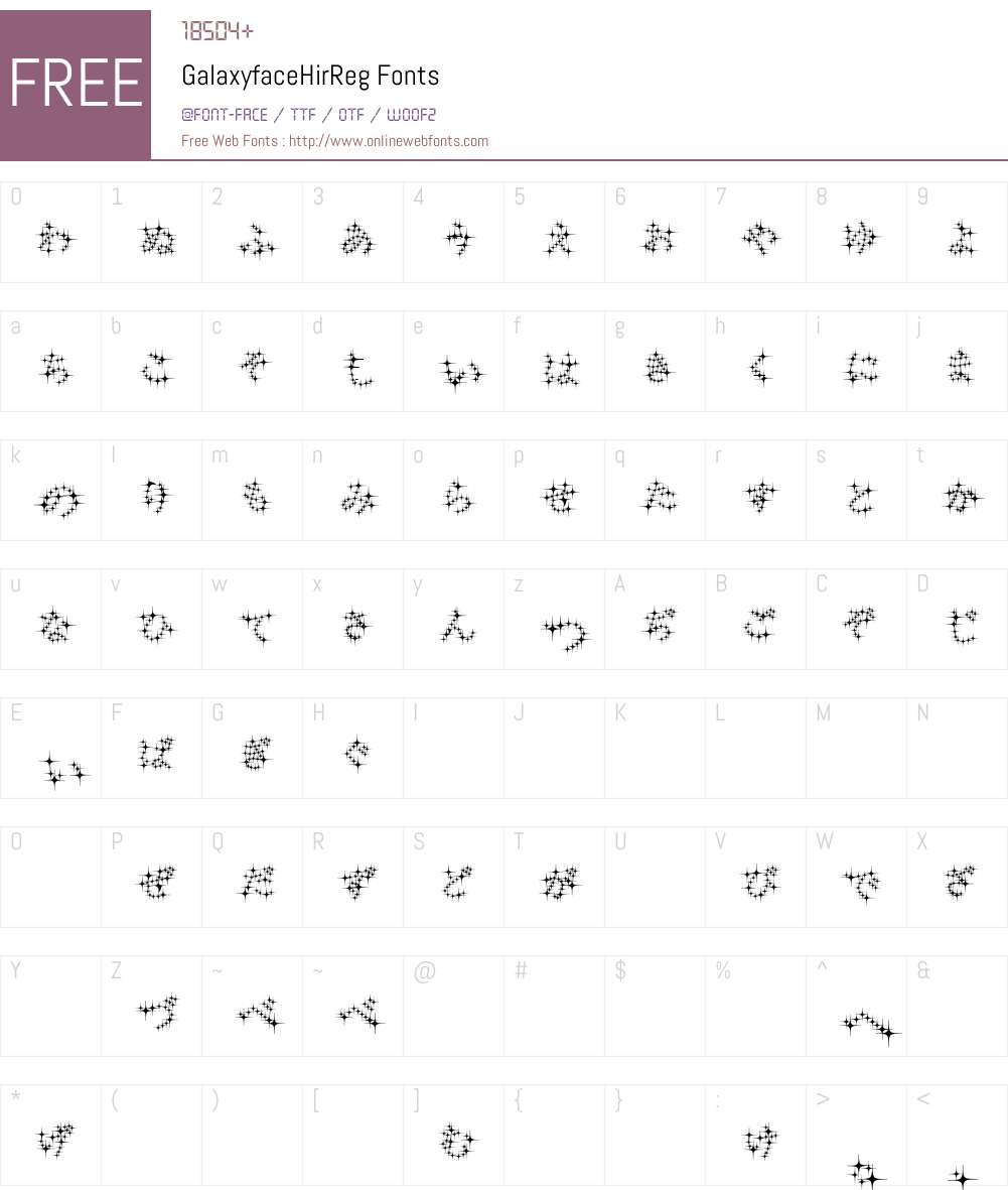 GalaxyfaceHirReg Font Screenshots