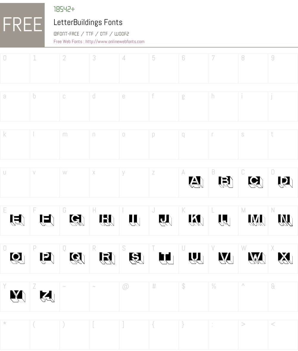 LetterBuildings Font Screenshots
