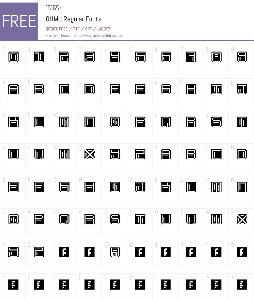 OHMU Font Screenshots