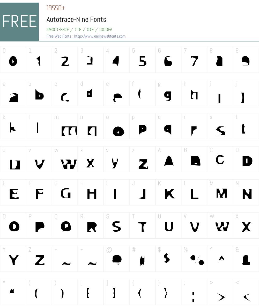 Autotrace Font Screenshots