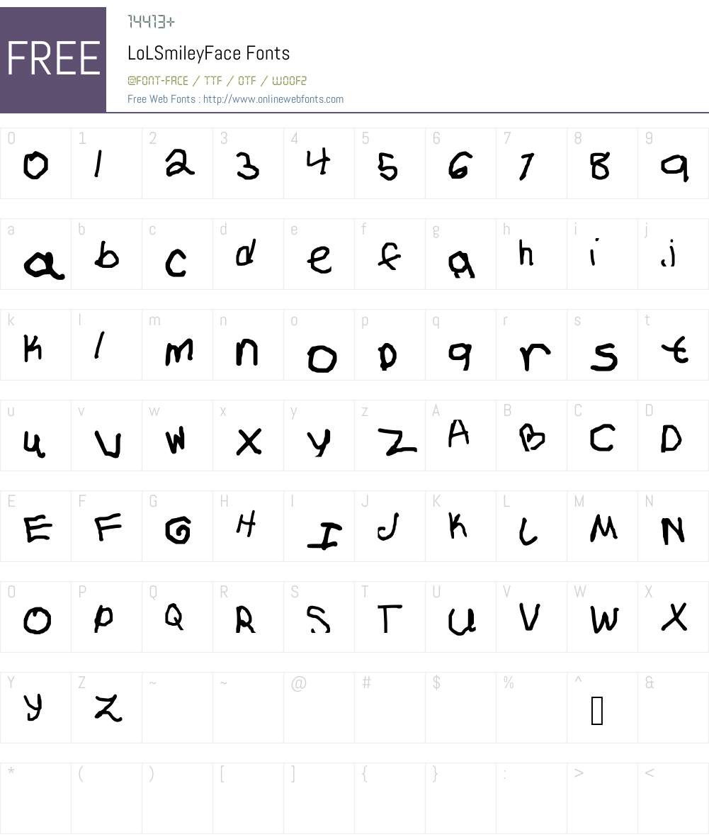 LoLSmileyFace Font Screenshots