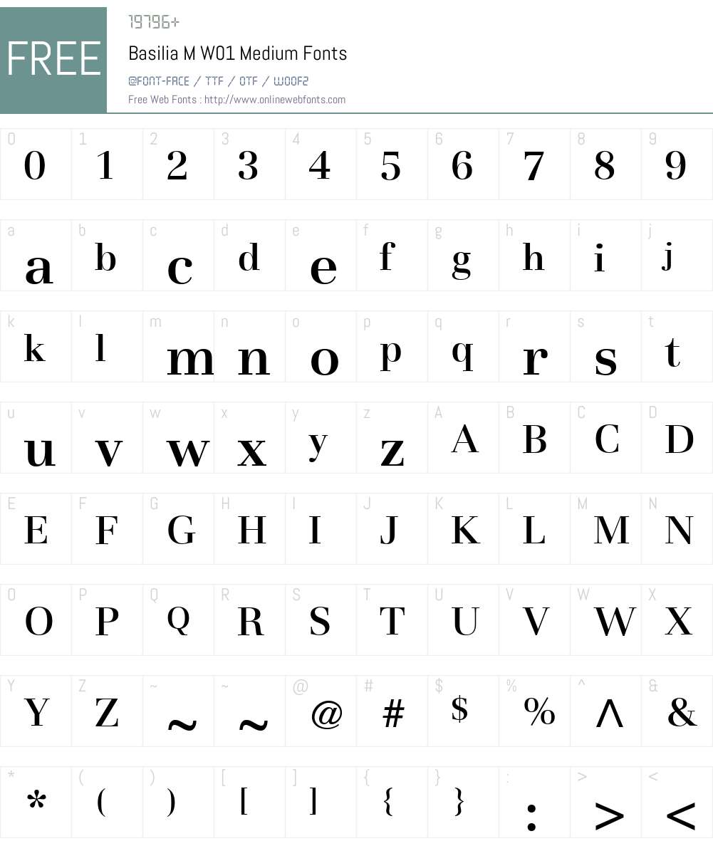 BasiliaMW01-Medium Font Screenshots