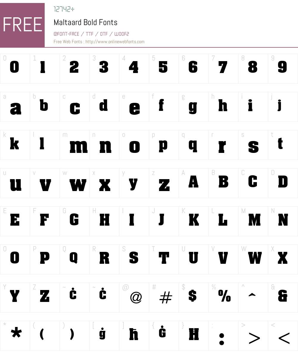 Maltaard Font Screenshots