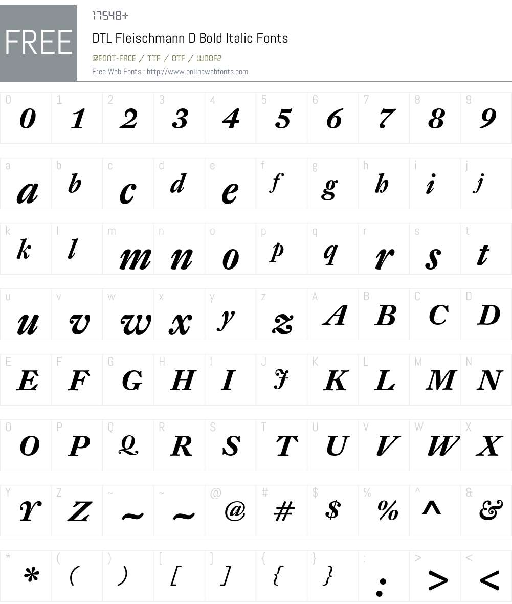 DTL Fleischmann Font Screenshots