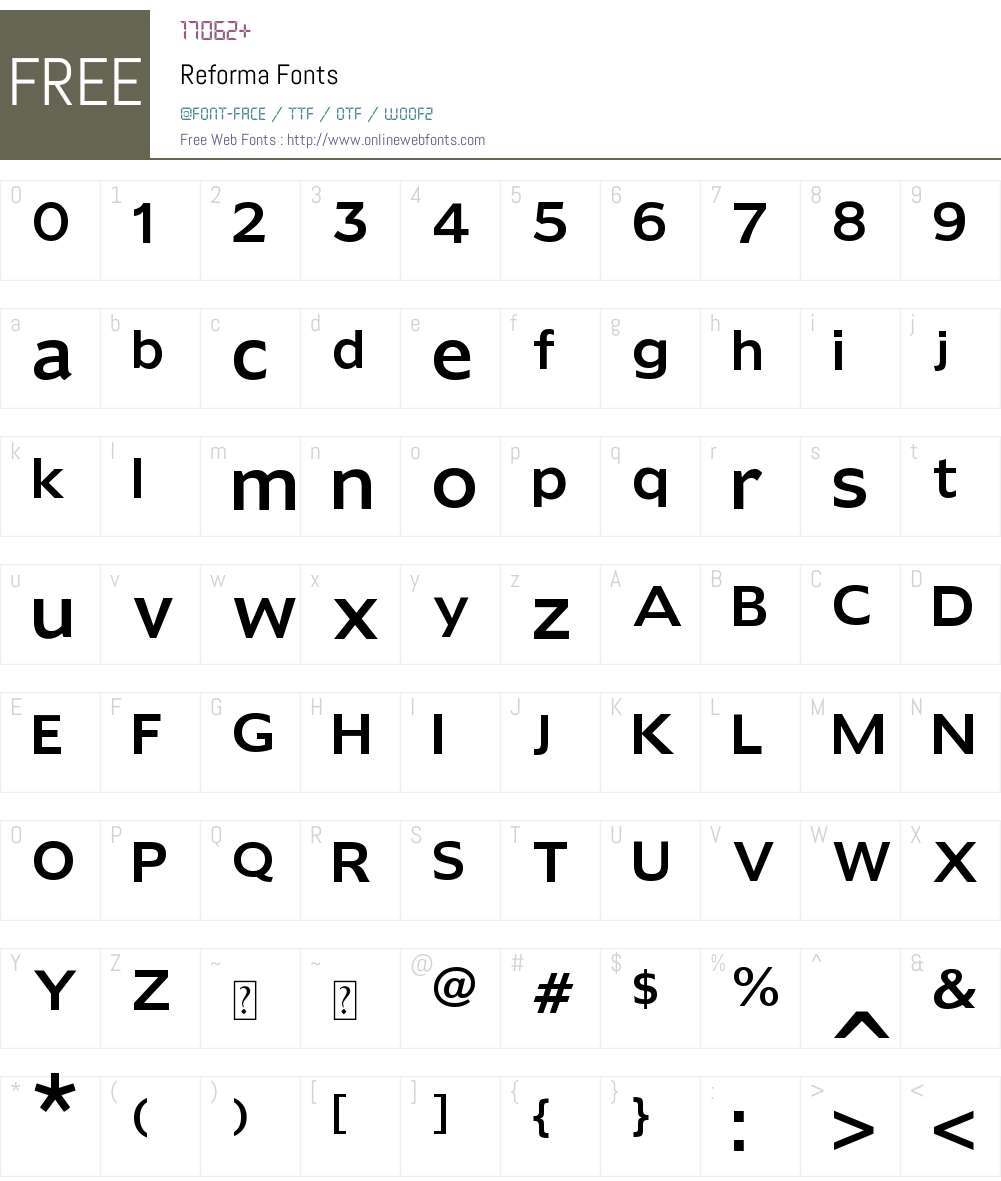 Reforma Font Screenshots