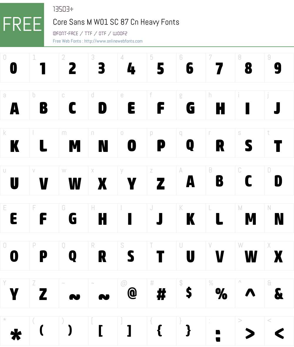 CoreSansMW01-SC87CnHeavy Font Screenshots