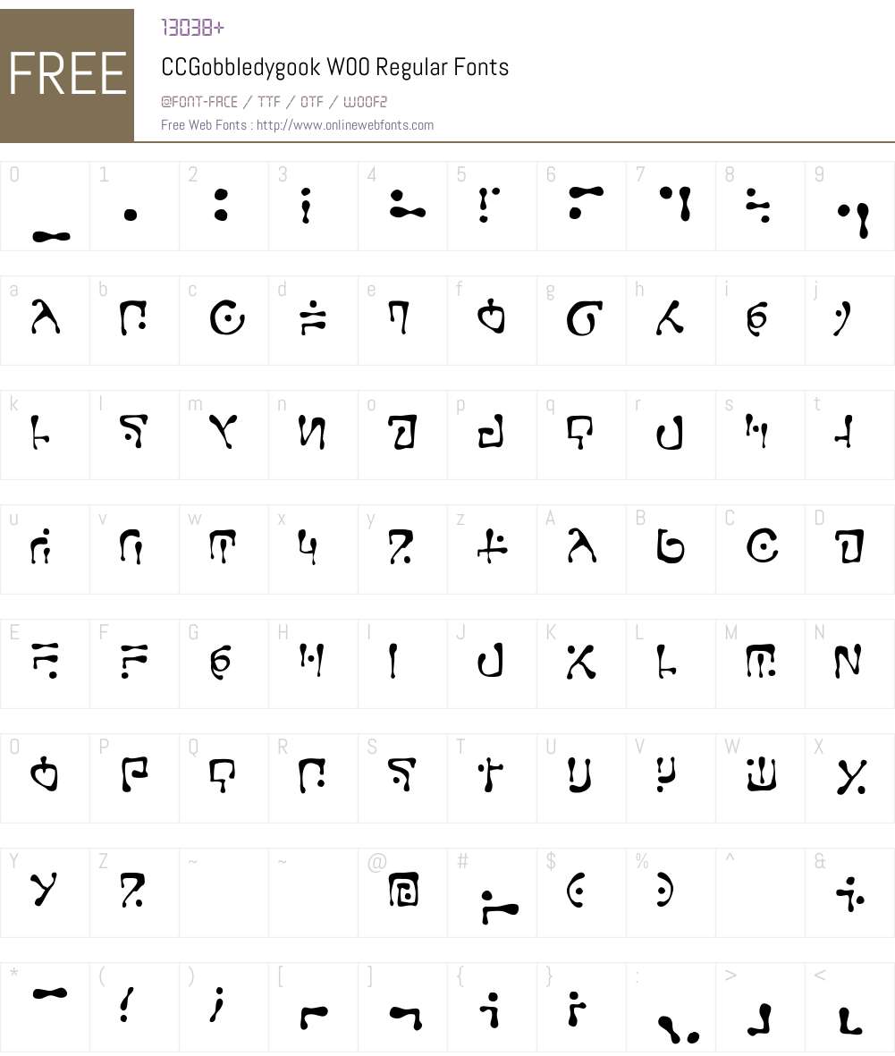 CCGobbledygookW00-Regular Font Screenshots