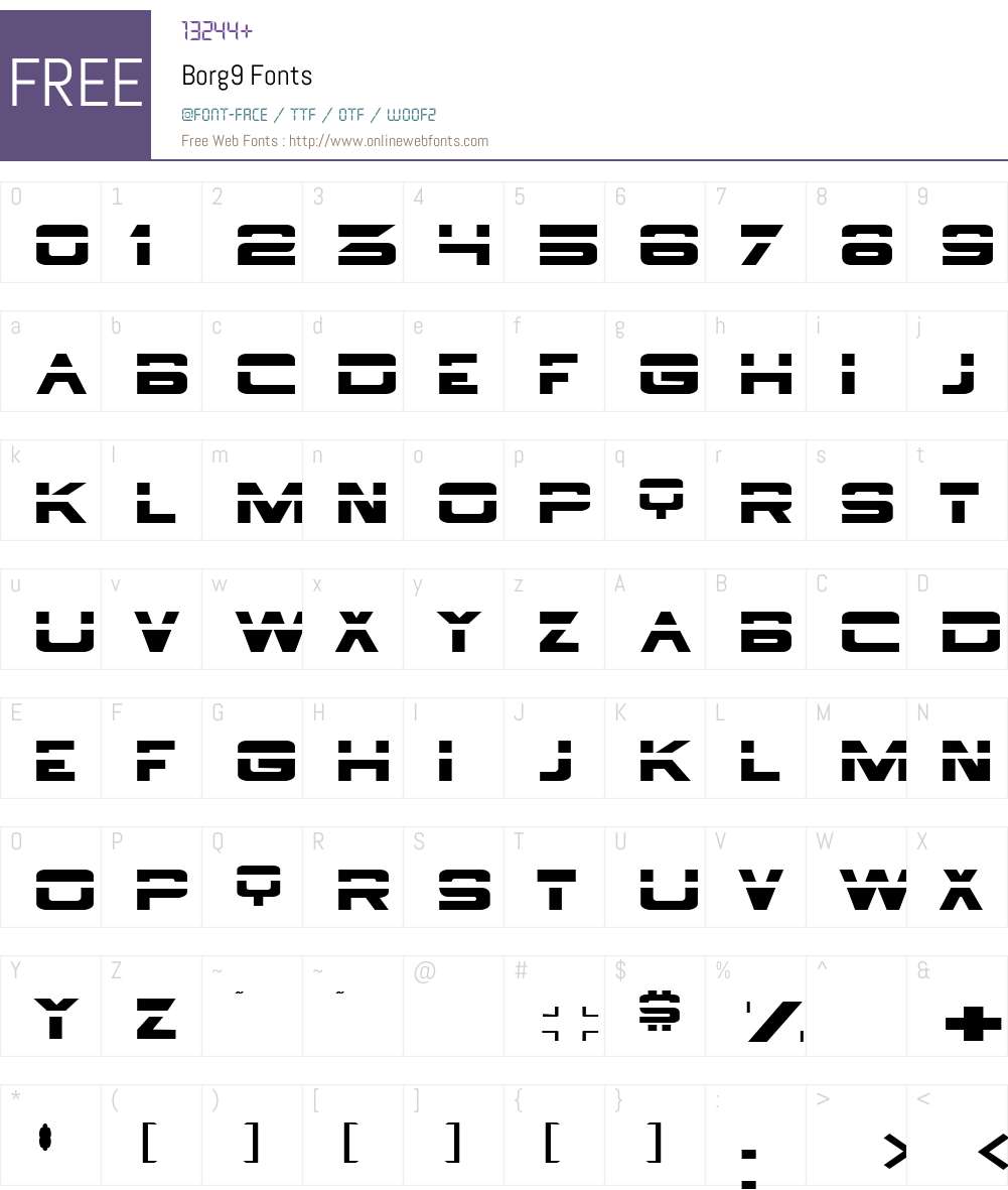 Borg9 Font Screenshots