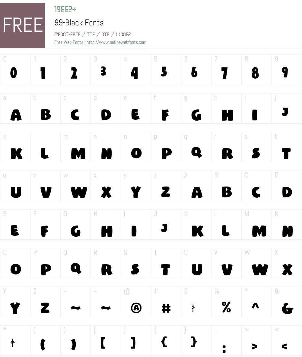 99 Font Screenshots