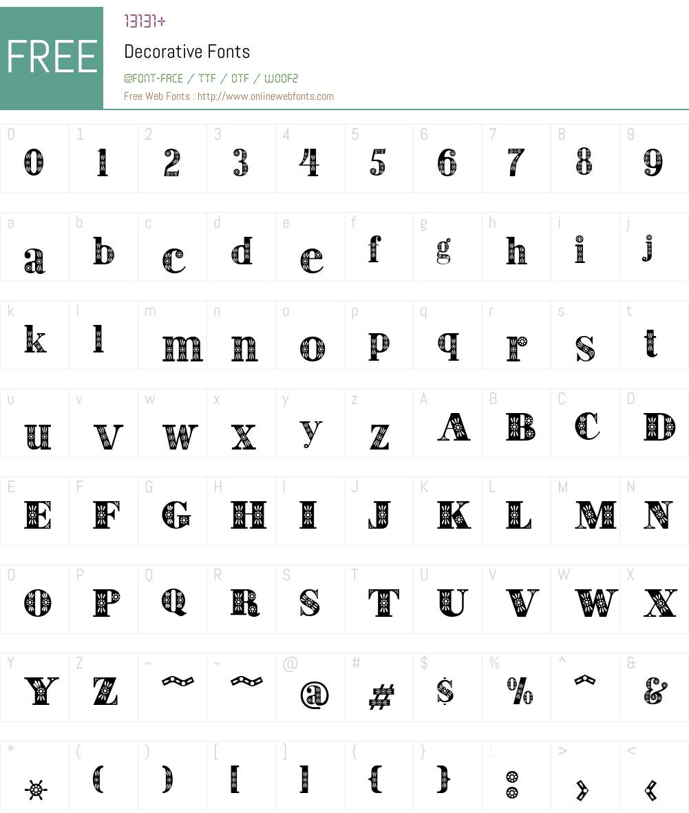 Decorative Font Screenshots
