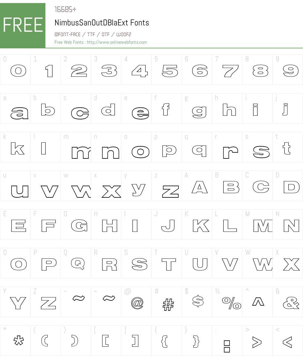 NimbusSanOutDBlaExt Font Screenshots
