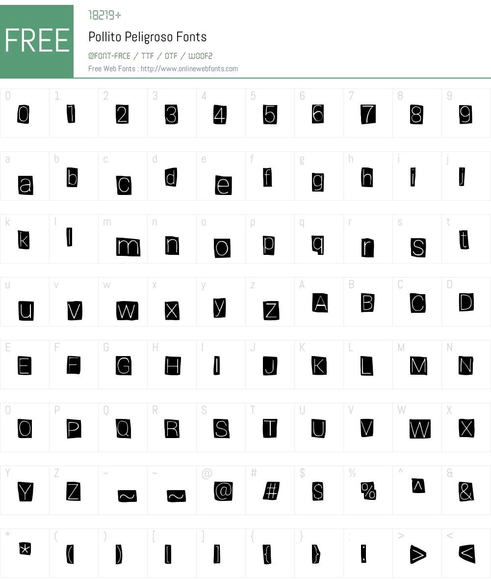 Pollito Peligroso Font Screenshots