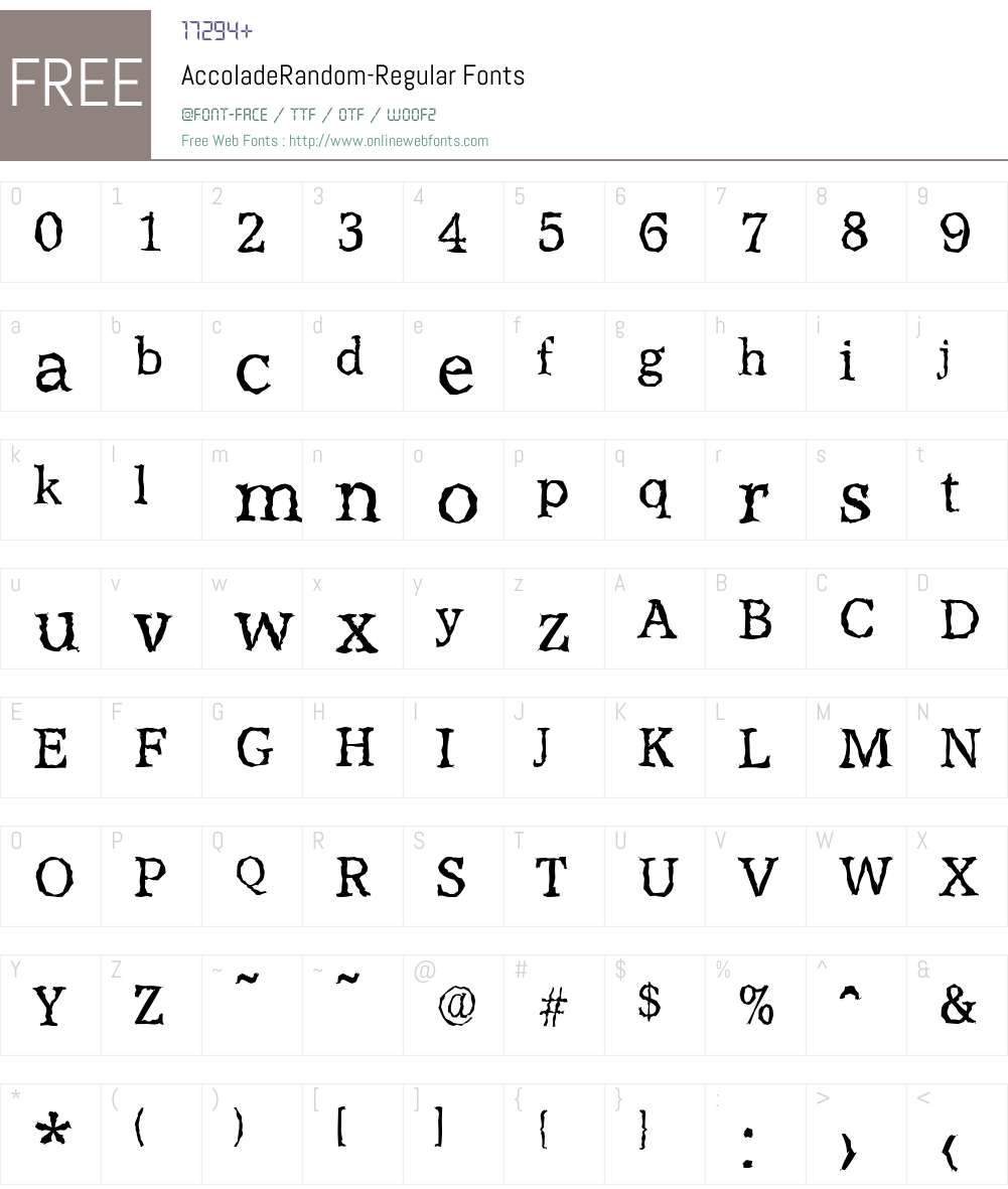 AccoladeRandom Font Screenshots
