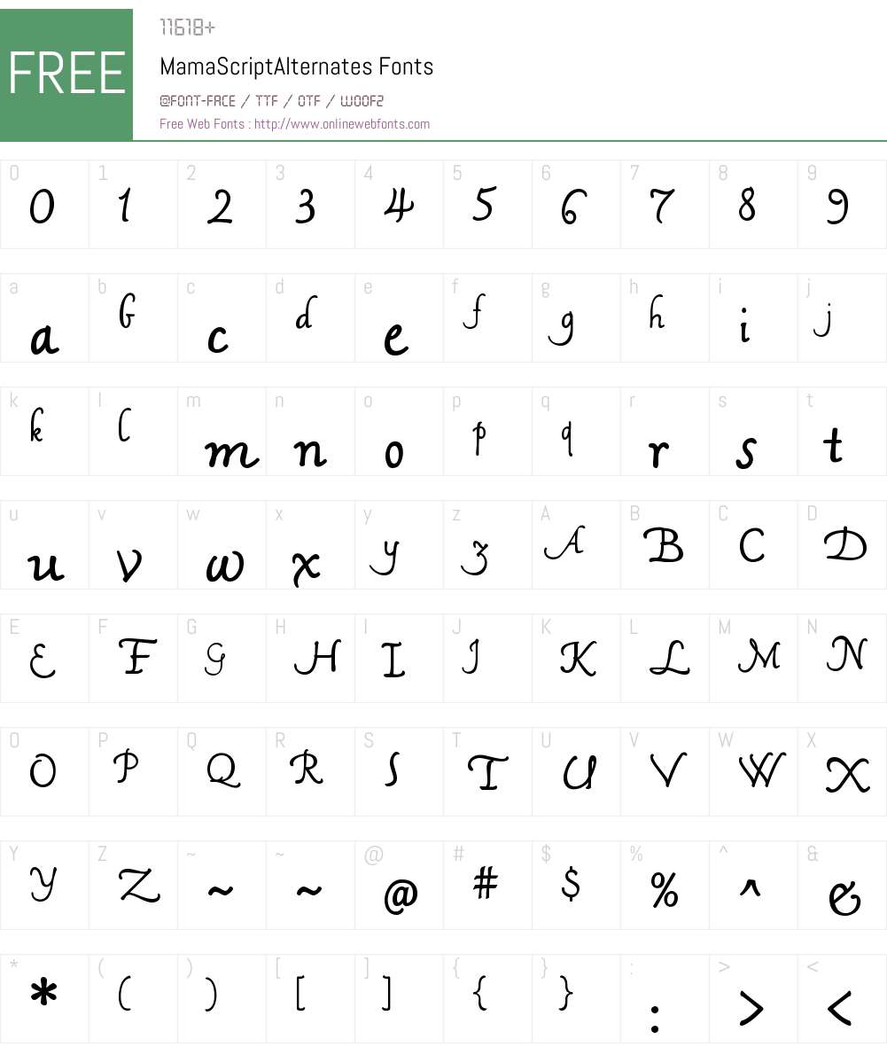 Mama Script Alternates Font Screenshots