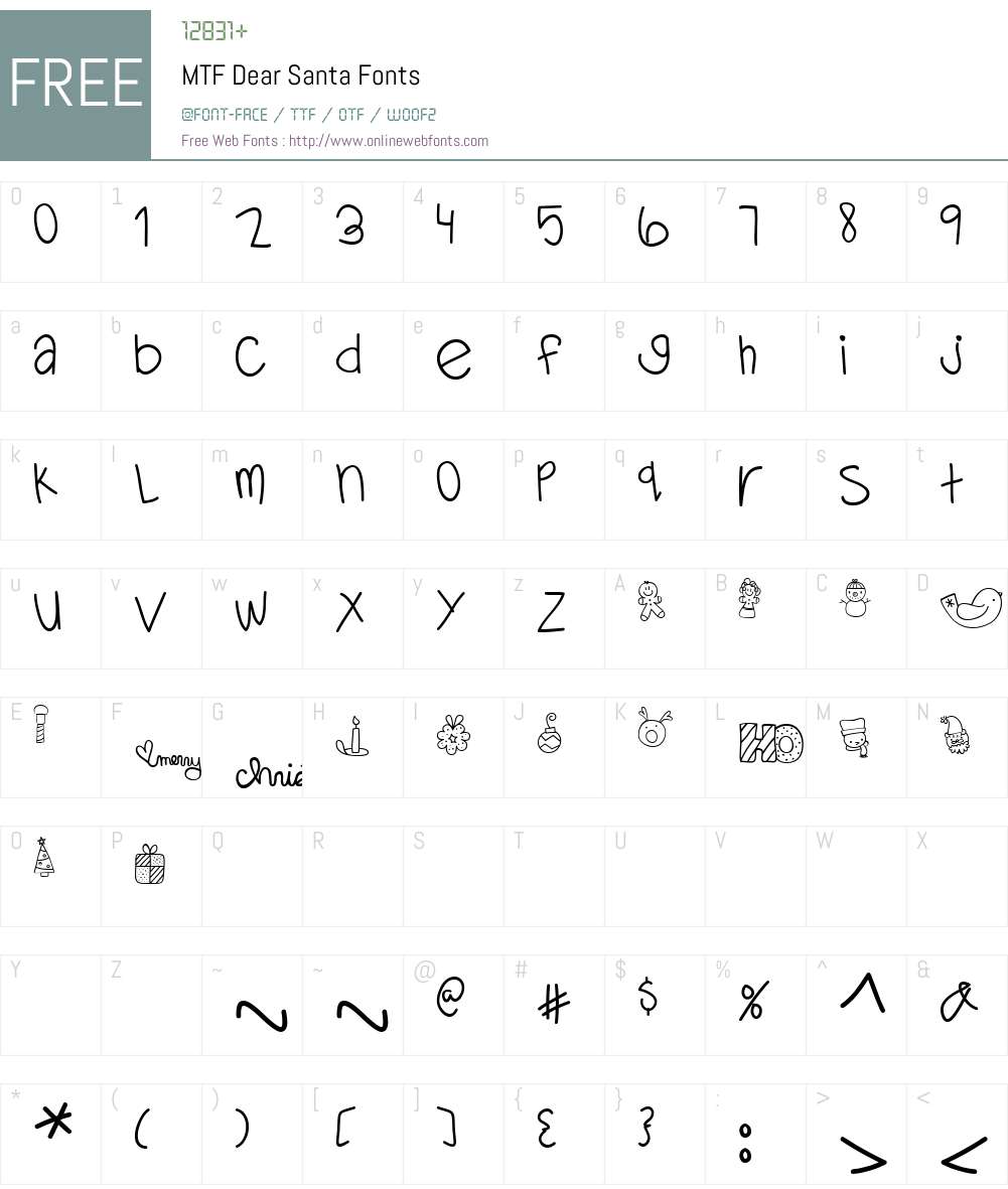 MTF Dear Santa Font Screenshots