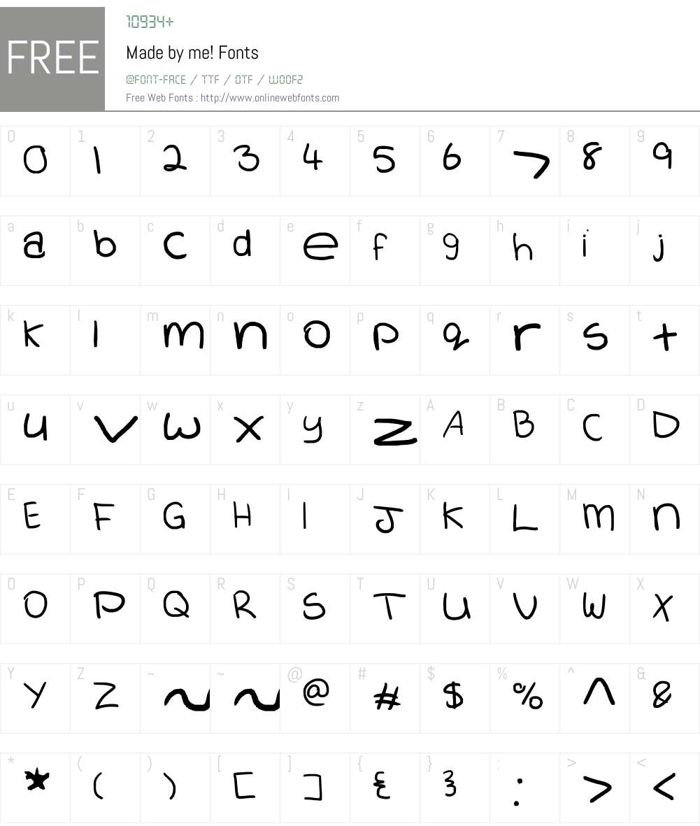 Made by me! Font Screenshots