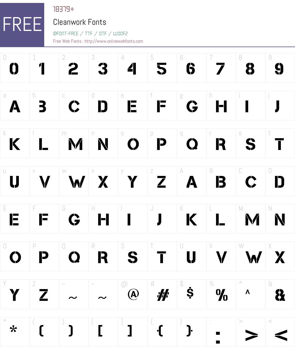 Cleanwork Font Screenshots