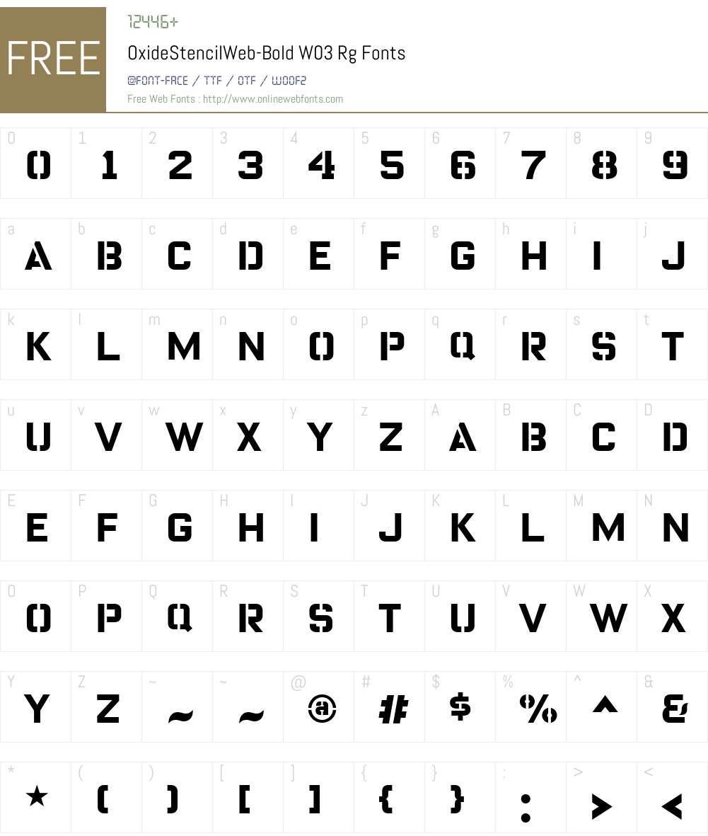 FF Oxide Stencil Font Screenshots