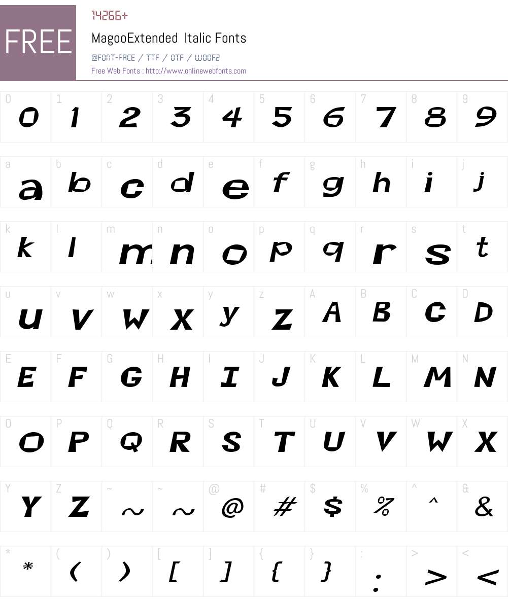 MagooExtended Font Screenshots