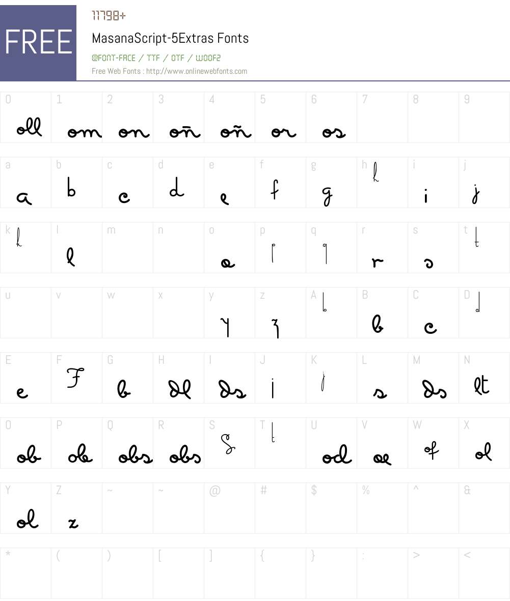 MasanaScript Font Screenshots