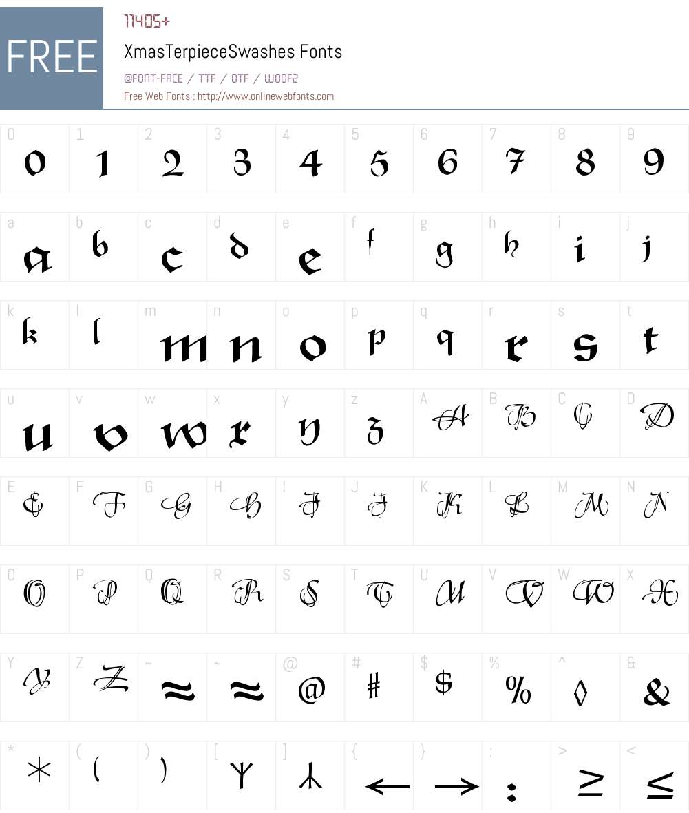 XmasTerpieceSwashes Font Screenshots
