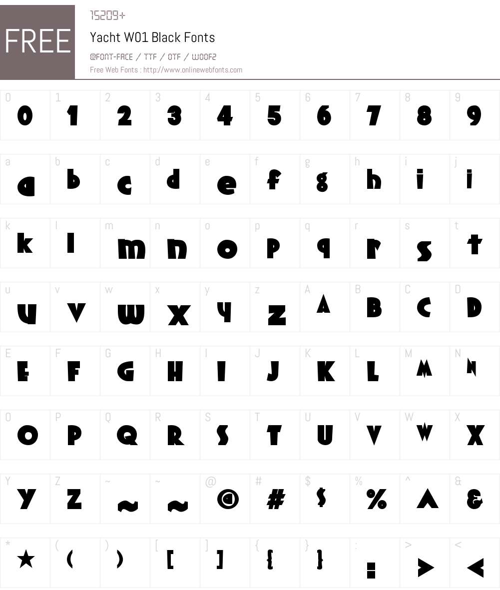 YachtW01-Black Font Screenshots