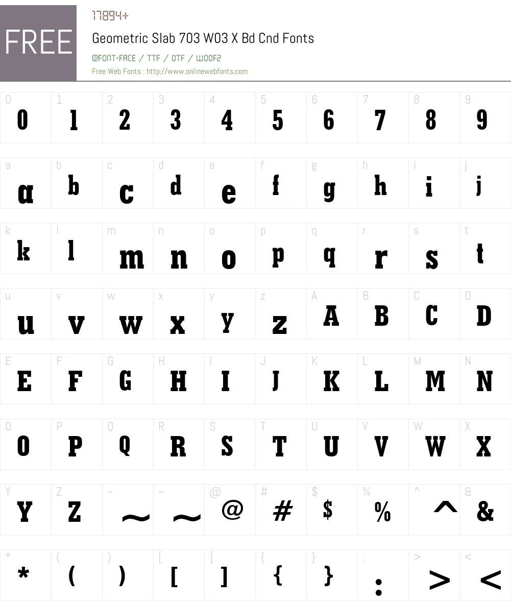 Geometric Slabserif 703 Font Screenshots