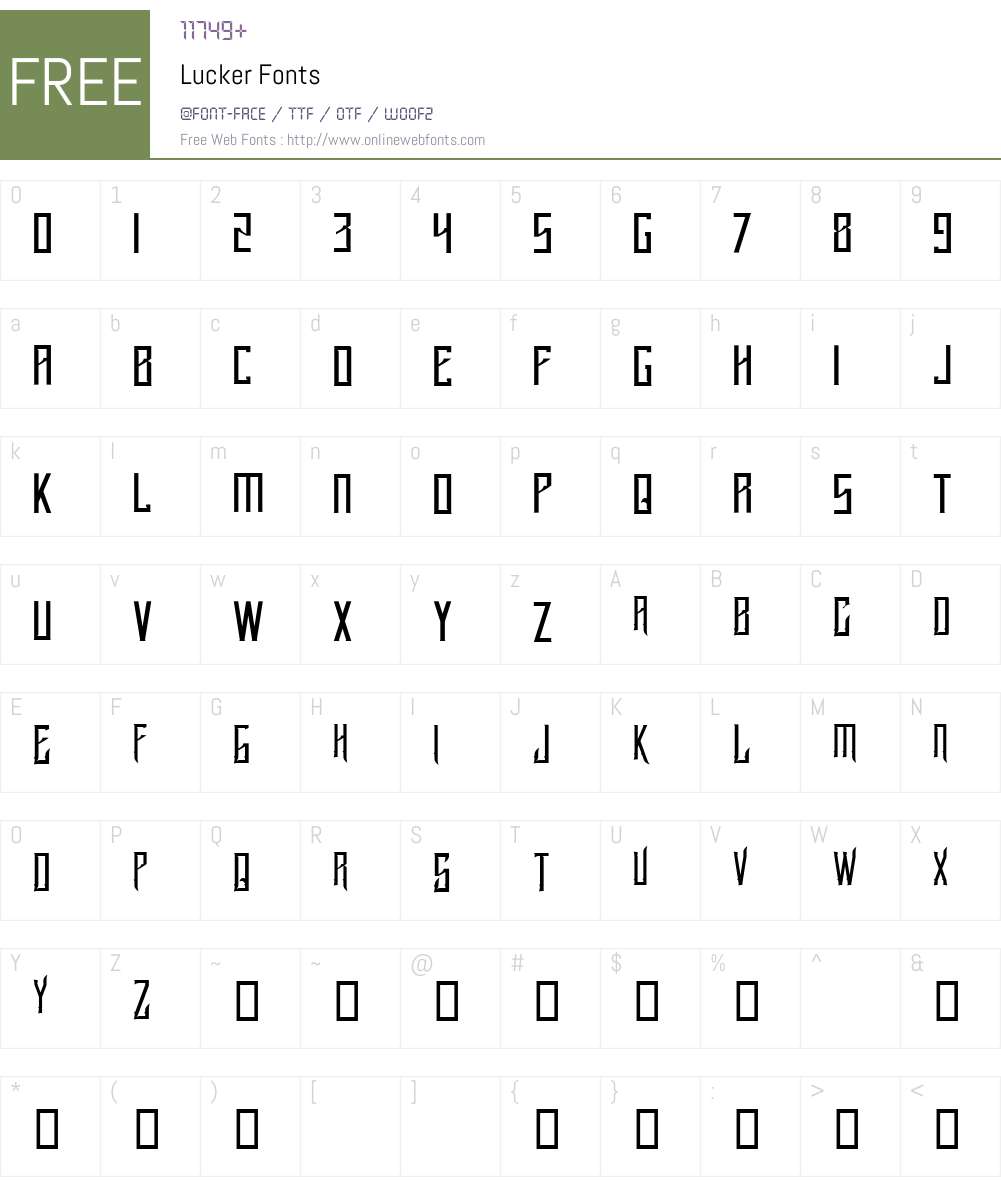 Lucker Font Screenshots