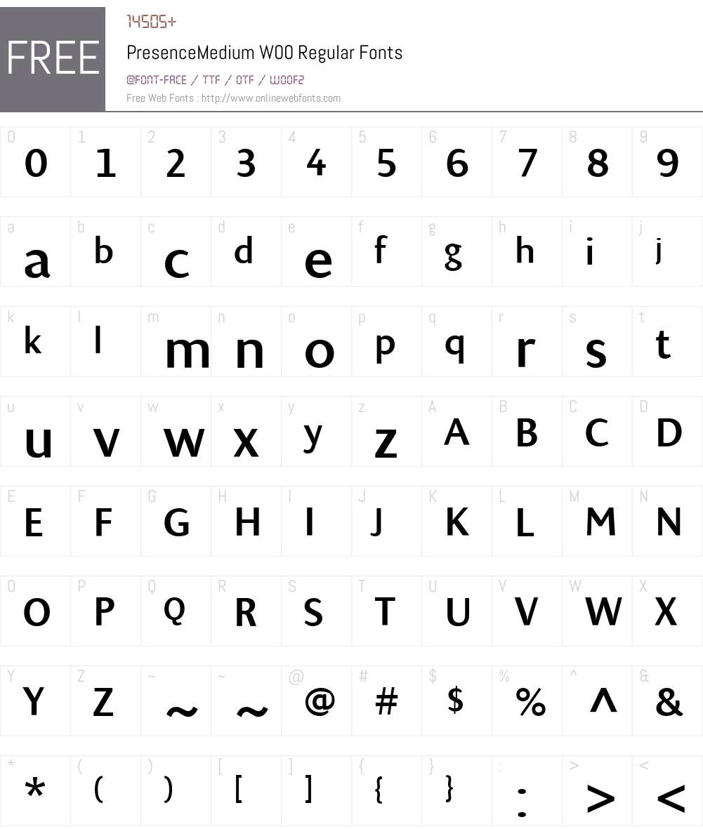 PresenceMediumW00-Regular Font Screenshots