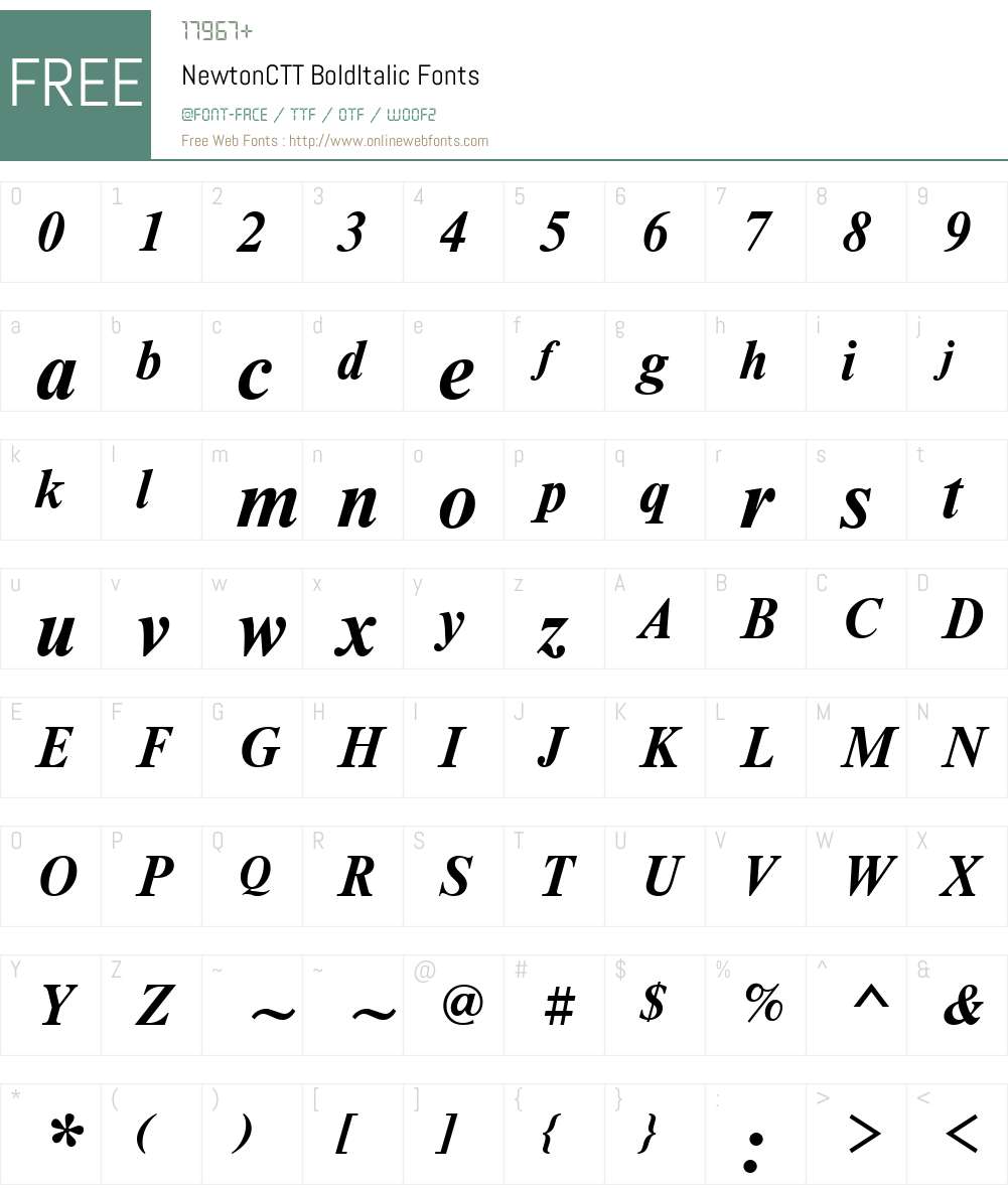 NewtonCTT Font Screenshots
