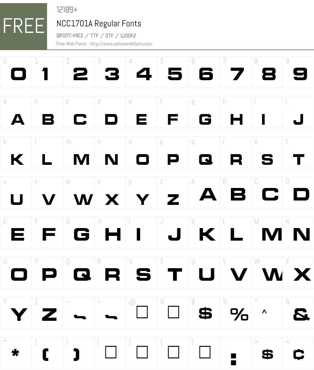 NCC1701A Font Screenshots