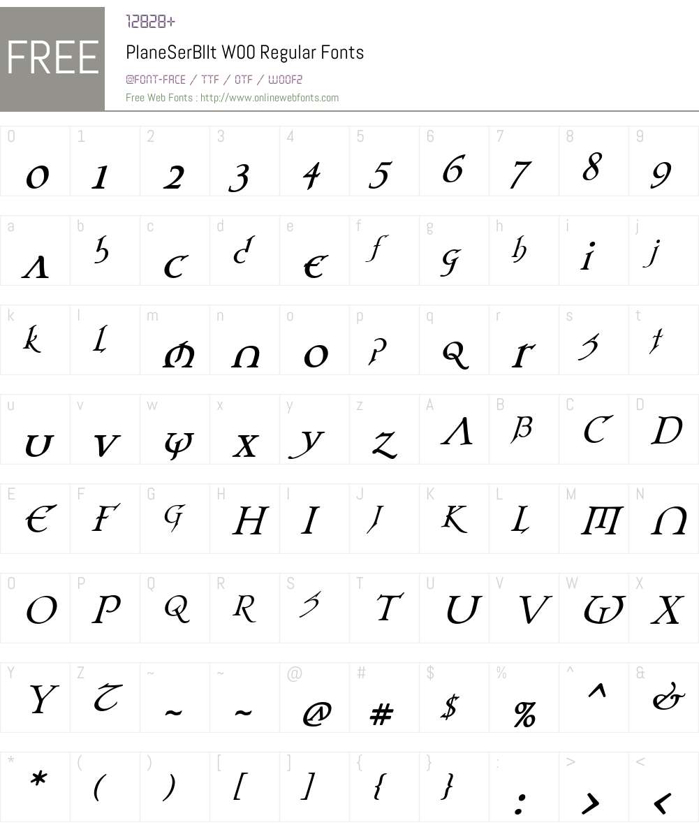 PlaneSerBlIt Font Screenshots