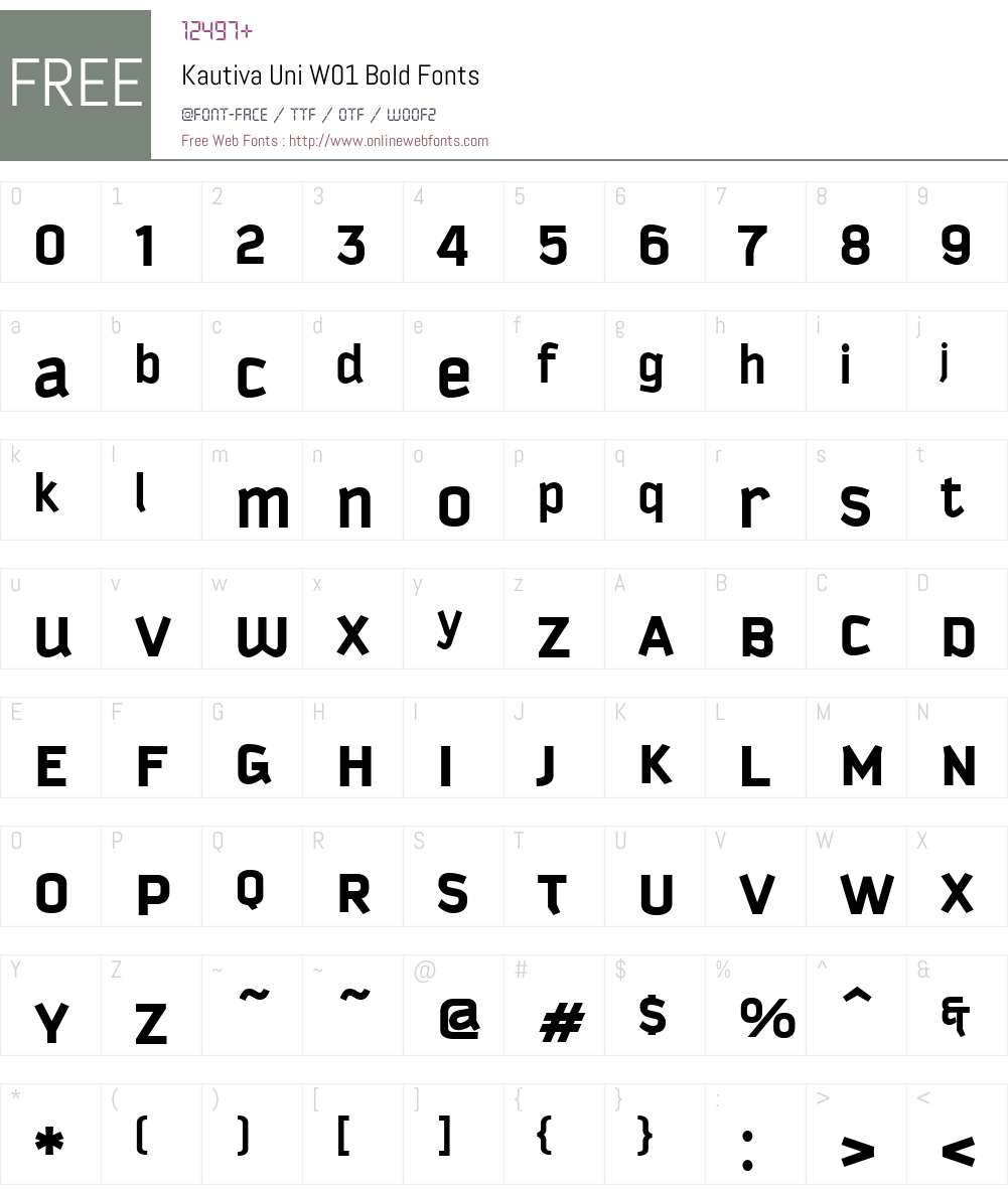 KautivaUniW01-Bold Font Screenshots