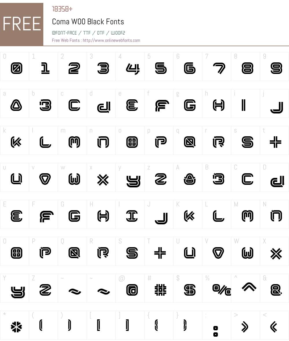 Coma Font Screenshots