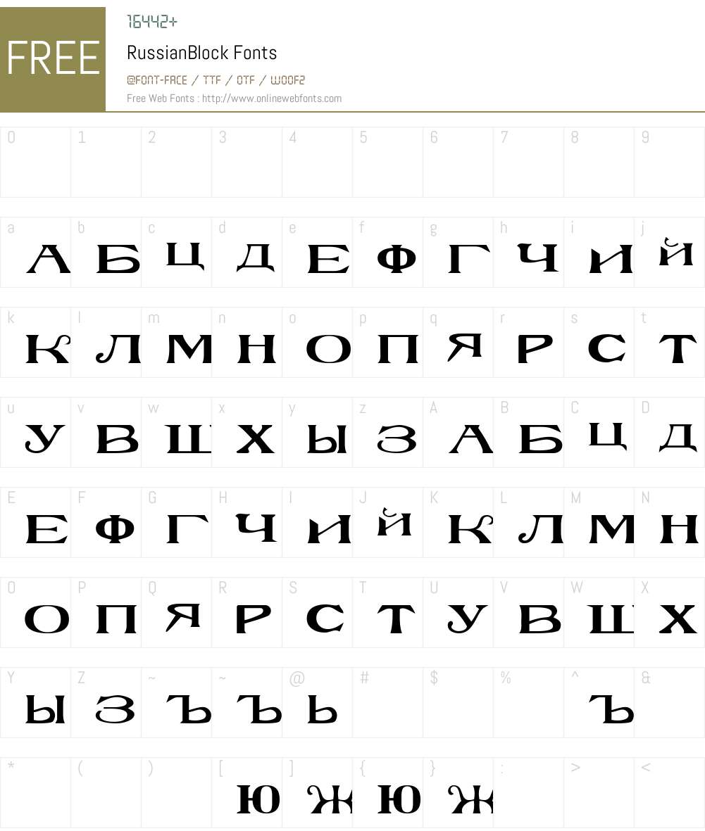 RussianBlock Font Screenshots
